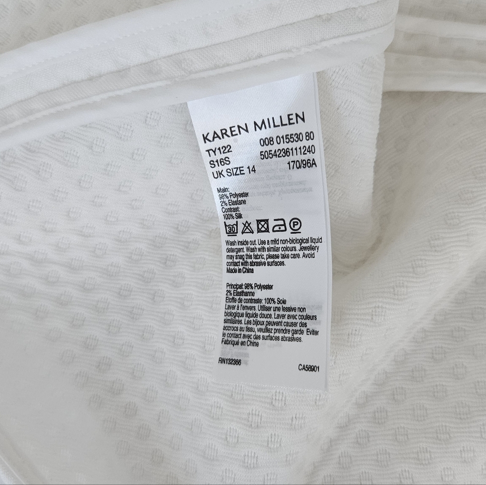 Karen Millen White Textured Peplum Peter Pan Collar - Picture 10 of 10